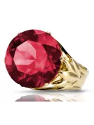 Ruby 8K Gelbgold Ring Vintage Stil vrc029x-rb Art Deco Sowjetischer russischer UdSSR Stil